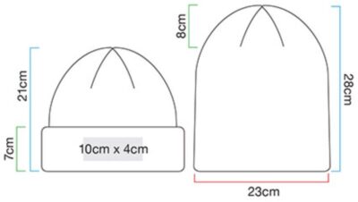 Wasserabweisende Strickmütze mit Umschlag Beechfield | B 505 Grössentabelle