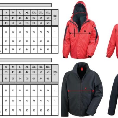 Herren 3-in-1 Jacke Result | R 400M Grössentabelle Herren 3-in-1 Jacke Result | R 400M Grössentabelle