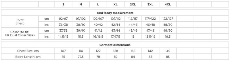 Twill Hemd kurzarm Russell | 917M Grössentabelle Twill Hemd kurzarm Russell | 917M Grössentabelle