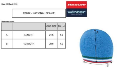 Strickmütze mit Streifen in Kontrastfarbe Result Winter Essentials | R 368X Grössentabelle