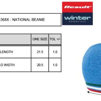 Strickmütze mit Streifen in Kontrastfarbe Result Winter Essentials | R 368X Grössentabelle