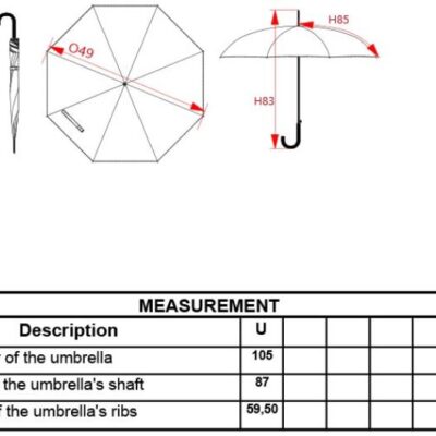 Automatik Regenschirm Kimood | KI 2021 Grössentabelle