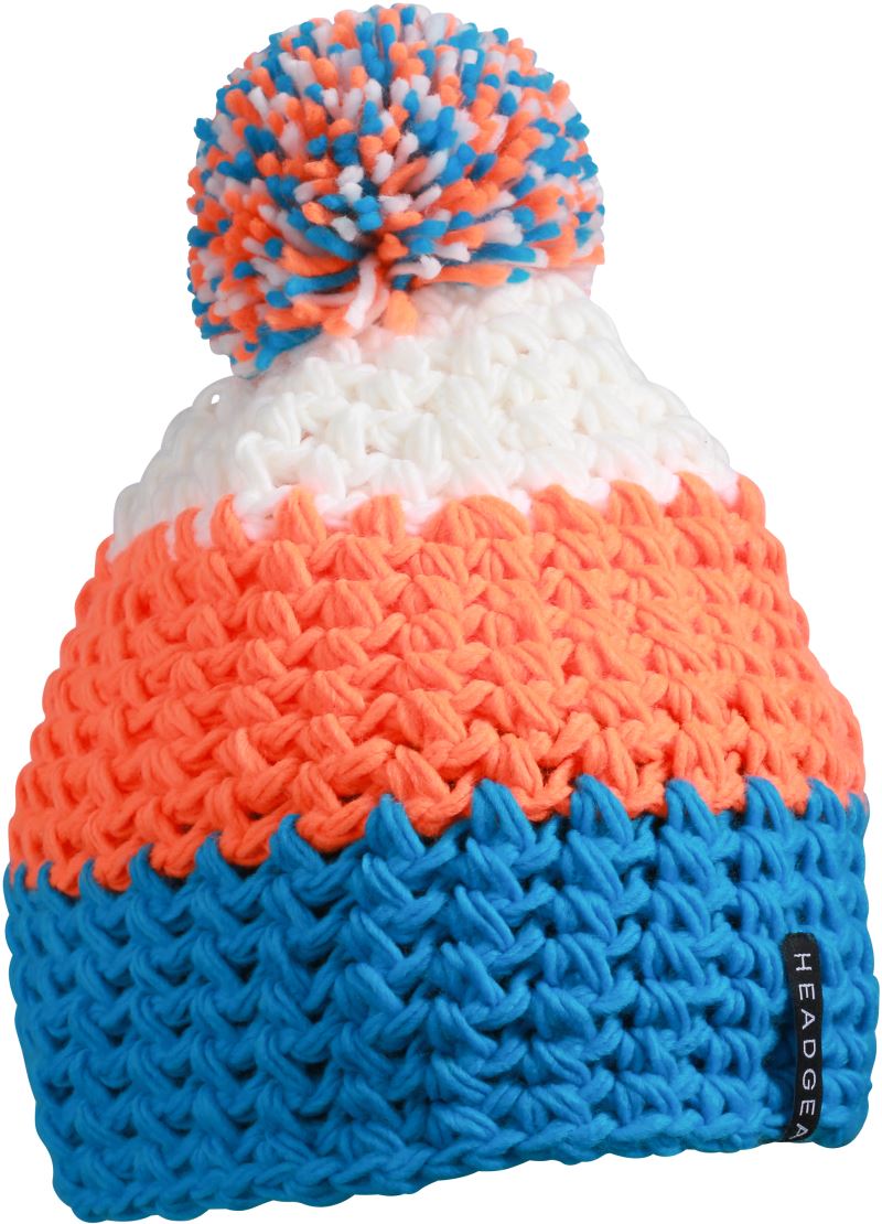 3-farbige Häkelmütze mit Pompon Daiber | MB 7940