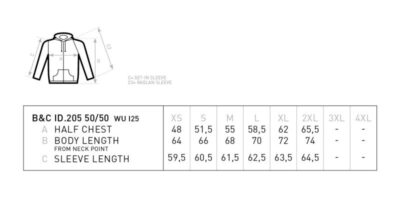 Kapuzen Sweatjacke B&C | ID.205 50/50