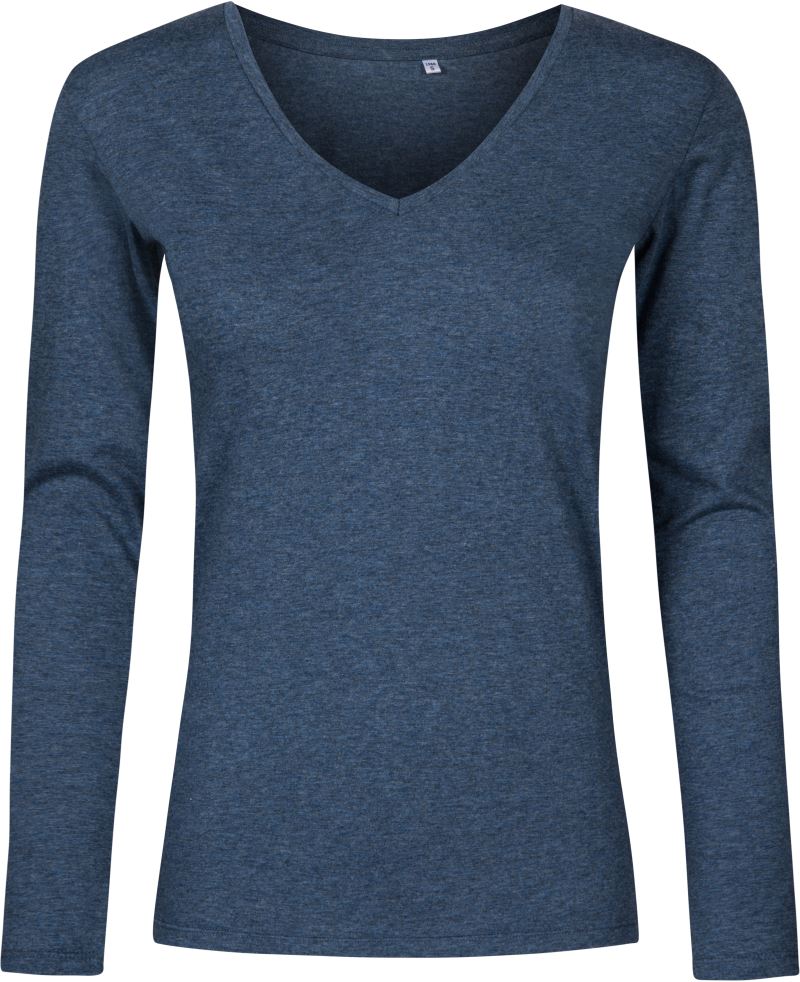 Damen V-Ausschnitt T-Shirt langarm - X.O Promodoro | 1560