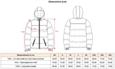 Kapuzen Steppjacke Kariban | K 6163 Grössentabelle Kapuzen Steppjacke Kariban | K 6163 Grössentabelle