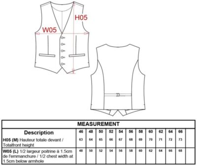 Herren Weste Kariban | K 501 Grössentabelle Herren Weste Kariban | K 501 Grössentabelle