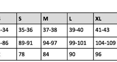 Damen T-Shirt langarm Onna | NN 370 Grössentabelle Damen T-Shirt langarm Onna | NN 370 Grössentabelle