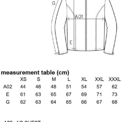 Damen Sweatjacke Promodoro | 5295 Grössentabelle