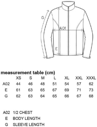 Damen Sweatjacke Promodoro | 5295 Grössentabelle