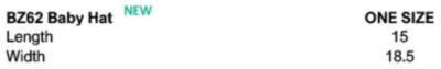 Baby Mütze Babybugz | BZ 62 Grössentabelle Baby Mütze Babybugz | BZ 62 Grössentabelle