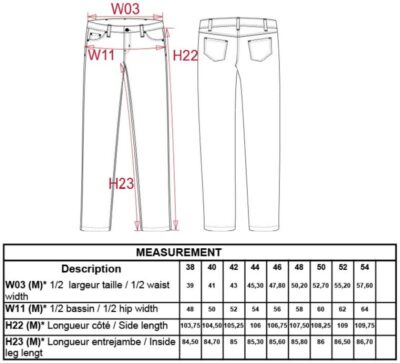 Jeans Kariban | K 742 Grössentabelle Jeans Kariban | K 742 Grössentabelle