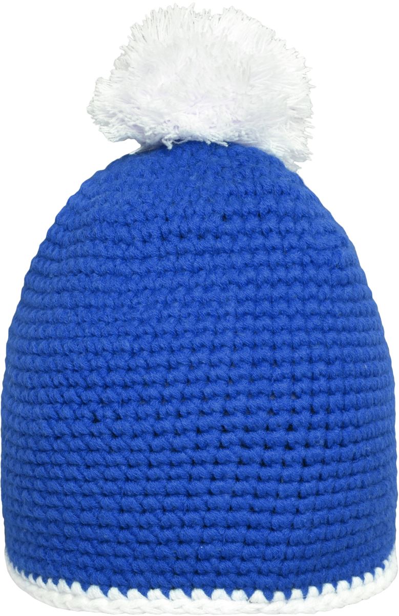 Häkelmütze mit Kontrastrand und Pompon Daiber | MB 7964