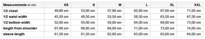 Mix Popeline Bluse langarm Daiber | JN 1373 Grössentabelle