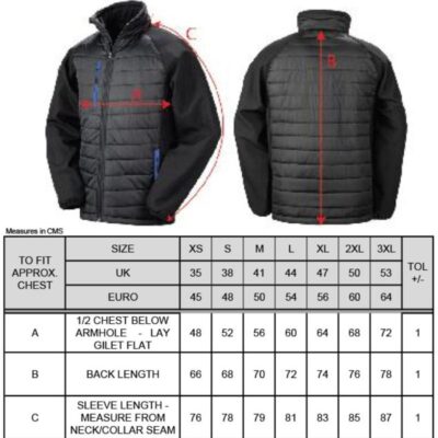 Hybrid Jacke "Compass" Result Recycled | R 237X Grössentabelle Hybrid Jacke "Compass" Result Recycled | R 237X Grössentabelle