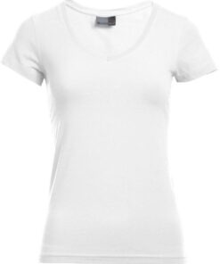 Damen Slim Fit V-Ausschnitt T-Shirt Promodoro | 3086