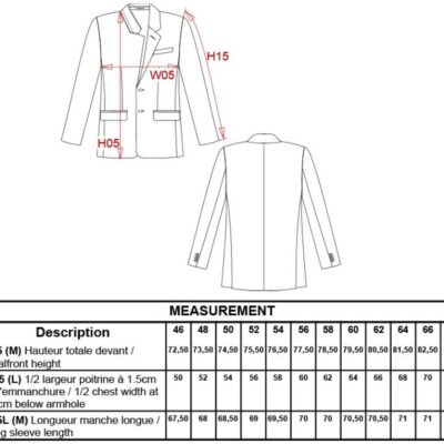Herren Anzugsakko Kariban | K 6130 Grössentabelle