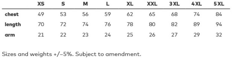 Unisex Kontrast Workwear Polo - EXCD Promodoro | 4590 Grössentabelle