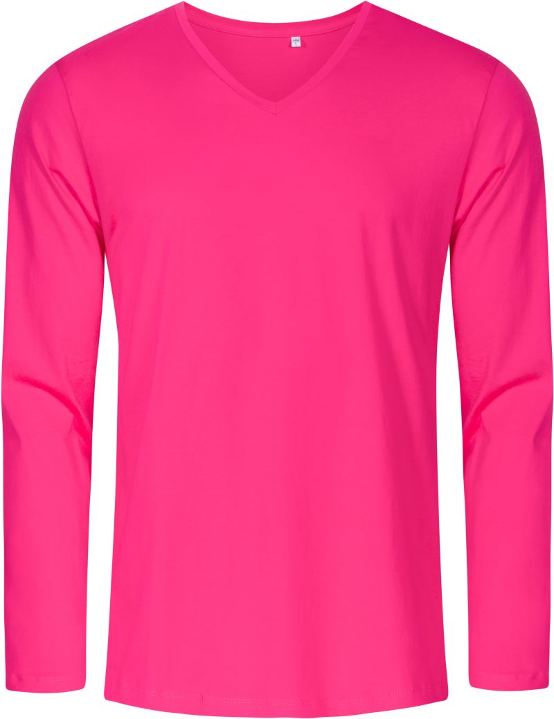 Herren V-Ausschnitt T-Shirt langarm - X.O Promodoro | 1460