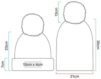 Strickmütze mit Streifen "Hygge" Beechfield | B 392 Grössentabelle Strickmütze mit Streifen "Hygge" Beechfield | B 392 Grössentabelle