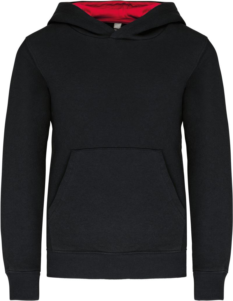 Kinder Kontrast Kapuzen Sweater Kariban | K 453