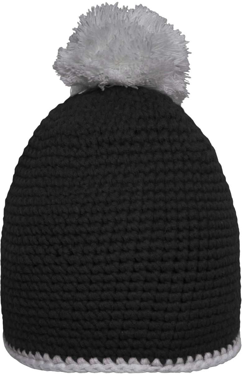 Häkelmütze mit Kontrastrand und Pompon Daiber | MB 7964