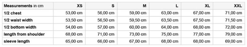 Damen Winterjacke Daiber | JN 1369 Grössentabelle Damen Winterjacke Daiber | JN 1369 Grössentabelle
