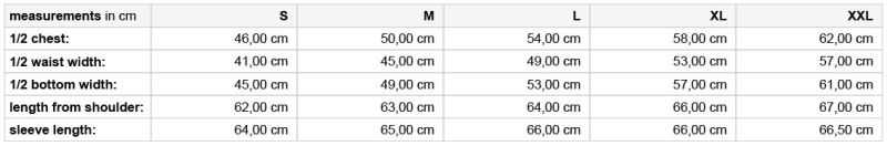 Damen Daunenjacke Daiber | JN 1139 Grössentabelle Damen Daunenjacke Daiber | JN 1139 Grössentabelle