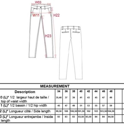 Damen Chino Hose Kariban | K 741 Grössentabelle Damen Chino Hose Kariban | K 741 Grössentabelle