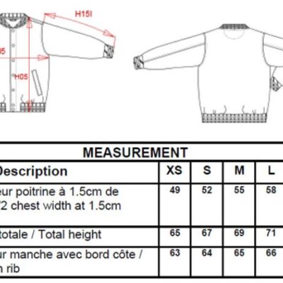 Unisex College Jacke "Teddy" Kariban | K 497 Grössentabelle Unisex College Jacke "Teddy" Kariban | K 497 Grössentabelle