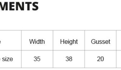 Bio Fairtrade Twill Baumwolltasche Neutral | O 90030 Grössentabelle Bio Fairtrade Twill Baumwolltasche Neutral | O 90030 Grössentabelle