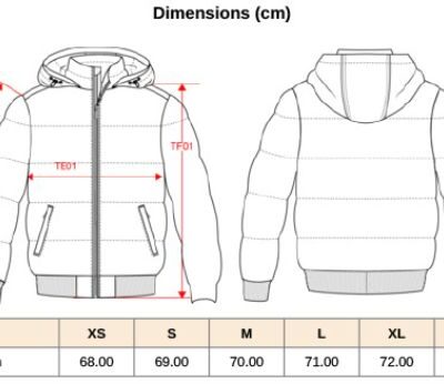 Ripstop Jacke mit Kapuze Kariban | K 6166 Grössentabelle Ripstop Jacke mit Kapuze Kariban | K 6166 Grössentabelle