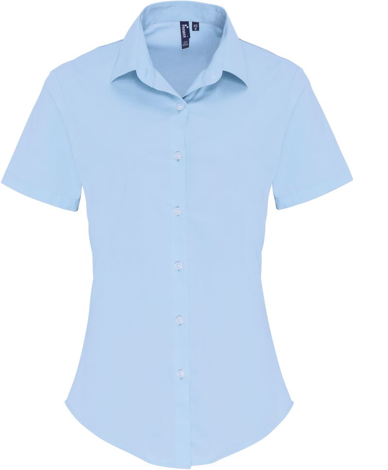 Popeline Stretch Bluse kurzarm Premier | PR 346