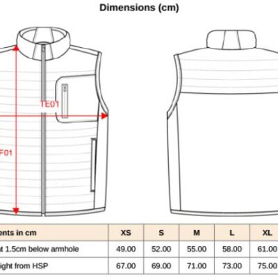 Herren Hybrid Bodywarmer Kariban | K 6170 Grössentabelle Herren Hybrid Bodywarmer Kariban | K 6170 Grössentabelle
