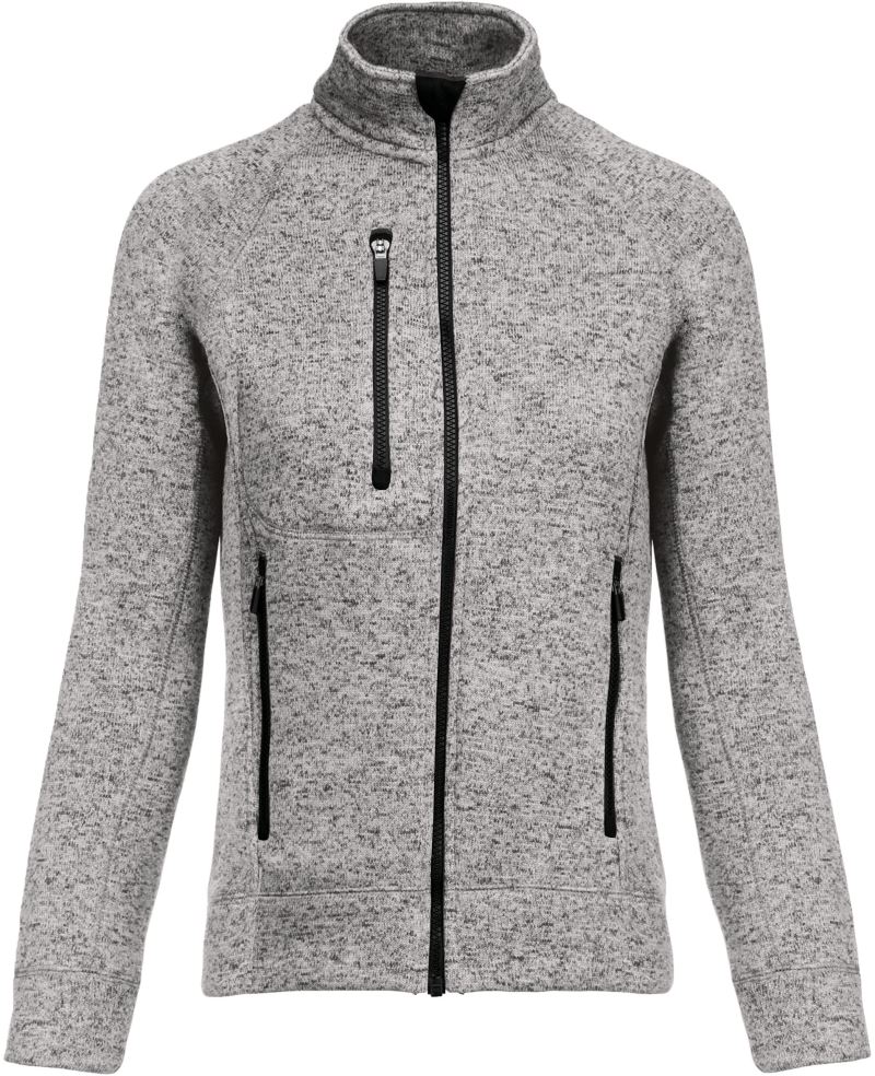 Damen Melange Strickfleece Jacke Kariban | K 9107