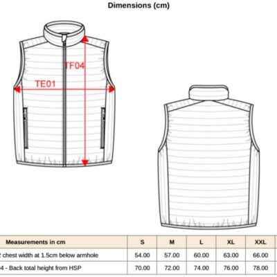 Leichter Herren Bodywarmer Kariban | K 6113 Grössentabelle Leichter Herren Bodywarmer Kariban | K 6113 Grössentabelle