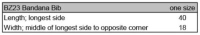 Bandana Lätzchen Babybugz | BZ 23 Grössentabelle Bandana Lätzchen Babybugz | BZ 23 Grössentabelle