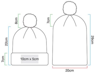 Original Pom Pom Beanie Beechfield | B 426 Grössentabelle