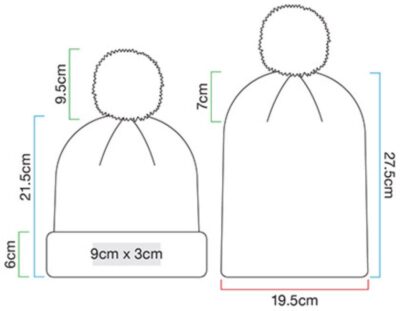 Kinder Strickmütze mit Pompon "Reflective" Beechfield | B 406B Grössentabelle