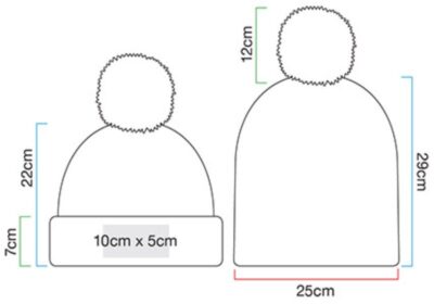 Strickmütze mit Pompon "Corkscrew" Beechfield | B 486 Grössentabelle Strickmütze mit Pompon "Corkscrew" Beechfield | B 486 Grössentabelle