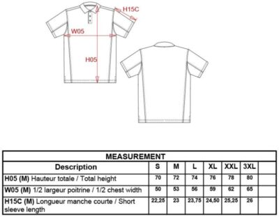 2-farbiges Piqué Polo "Flag" Kariban | K 232 Grössentabelle