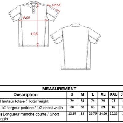 2-farbiges Piqué Polo "Flag" Kariban | K 232 Grössentabelle
