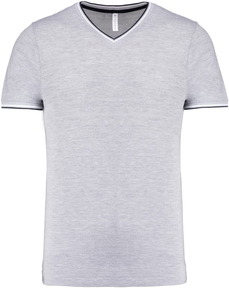 Herren Piqué V-Ausschnitt T-Shirt Kariban | K 374