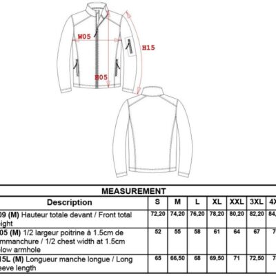 Herren 3-Lagen Softshell Jacke Kariban | K 401 Grössentabelle Herren 3-Lagen Softshell Jacke Kariban | K 401 Grössentabelle