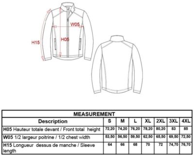 Herren 2-Lagen Softshell Jacke Kariban | K 424 Grössentabelle Herren 2-Lagen Softshell Jacke Kariban | K 424 Grössentabelle