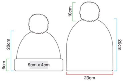 Kinder Strickmütze mit Pompon "Corkscrew" Beechfield | B 486B Grössentabelle Kinder Strickmütze mit Pompon "Corkscrew" Beechfield | B 486B Grössentabelle