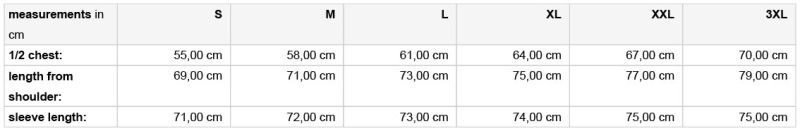 Herren Steppjacke Daiber | JN 1156 Grössentabelle Herren Steppjacke Daiber | JN 1156 Grössentabelle