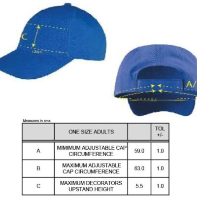 5 Panel Kappe Result Headwear | RC 084X Grössentabelle