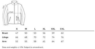 Leichte 2-Lagen Damen Softshell Jacke Promodoro | 7835 Grössentabelle Leichte 2-Lagen Damen Softshell Jacke Promodoro | 7835 Grössentabelle