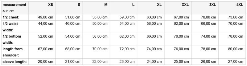 Damen V-Ausschnitt Kasack Daiber | JN 3101 Grössentabelle